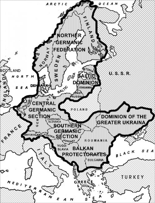 Карта британских СМИ, составленная согласно текстовым описаниям плана Альфреда Розенберга