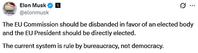 Илон Маск: Европейскую комиссию следует распустить