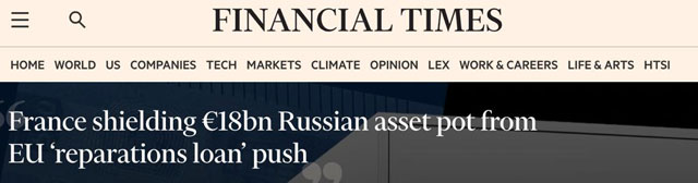 Франция отказалась вкладывать в "репарационный кредит" для Украины 18 млрд евро России