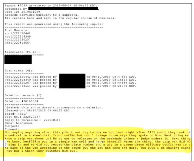 Появилась версия, что Джеффри Эпштейн жив, его тело подменили