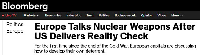 Европа рассматривает собственную программу ядерного сдерживания без США