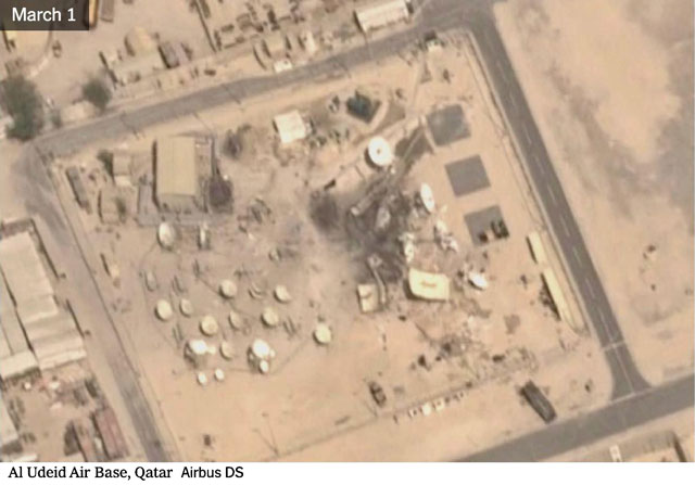 Как минимум семь американских объектов спутниковой связи были поражены Ираном на территории пяти стран Ближнего Востока