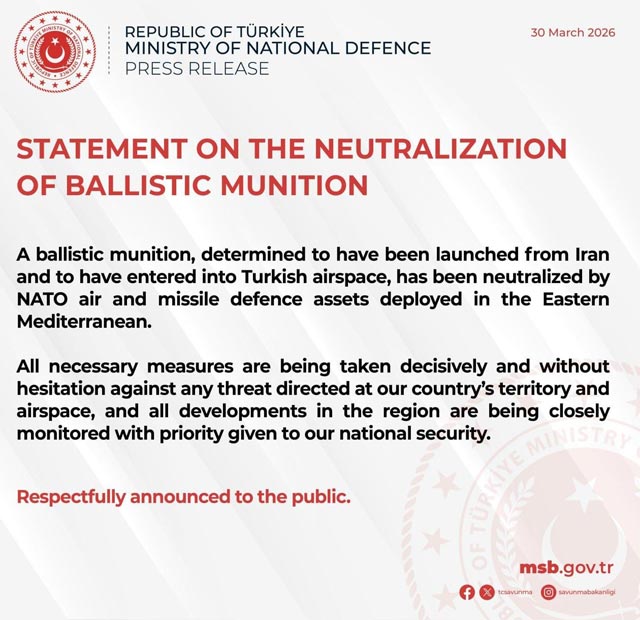 Несмотря на новую сбитую ракету из Ирана, Турция не собирается вступать в войну на стороне Израиля и США