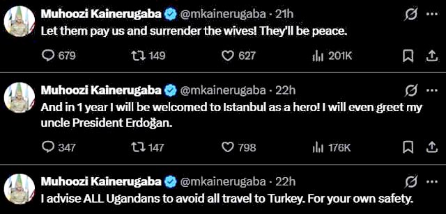 Сын президента Уганды потребовал от Турции миллиард долларов и самую красивую женщину в жены