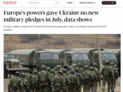 Politico: ევოპის 6-მა დიდმა ქვეყანამ უკრაინის მიმართ სამხედრო ვალდებულებების შესრულებაზე უარი განაცხადა