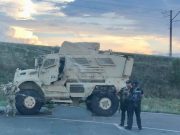 На Украине замечены американские бронеавтомобили с иностранными военными и полицией