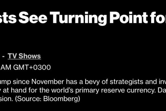 На BloombergTV эксперты уверяют, что история доллара подошла к «поворотному моменту».