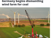Немецкий энергетический гигант начал демонтаж ветряной электростанции для дальнейшего расширения открытой угольной шахты