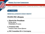 В Федеральную избирательную комиссию США поступило уведомление о выдвижении вице-президента страны Камалы Харрис на пост главы государства В Федеральную избирательную комиссию США поступило уведомление о выдвижении вице-президента страны Камалы Харрис на пост главы государства