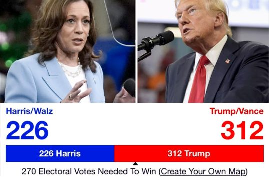 Для победы надо 270 голосов выборщиков. Трамп получает по прогнозам 312 Для победы надо 270 голосов выборщиков. Трамп получает по прогнозам 312