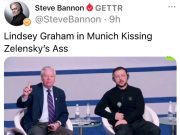Стив Бэнон: Линдси Грэм в Мюнхене целует Зеленского в задницу Стив Бэнон: Линдси Грэм в Мюнхене целует Зеленского в задницу