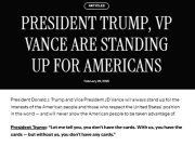 Белый дом опубликовал официальное заявление Белый дом опубликовал официальное заявление