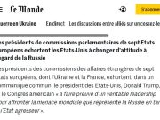 Главы парламентских комитетов семи стран Европы обратились к США с призывом ужесточить подход к России, сообщает Le Monde Главы парламентских комитетов семи стран Европы обратились к США с призывом ужесточить подход к России, сообщает Le Monde