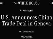 На сайте Белого Дома говорится, что торговое соглашение с Китаем достигнуто На сайте Белого Дома говорится, что торговое соглашение с Китаем достигнуто