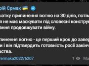 Ермак вслед за Зеленским повторил, что Украина пойдет на переговоры только, если Россия согласится на прекращение огня с завтрашнего дня Ермак вслед за Зеленским повторил, что Украина пойдет на переговоры только, если Россия согласится на прекращение огня с завтрашнего дня