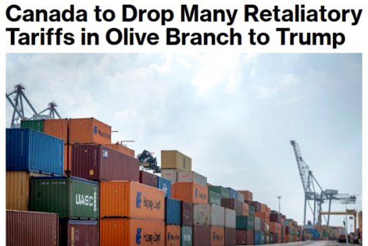 Канада отменяет часть ответных тарифов в знак примирения с Трампом, — Bloomberg Канада отменяет часть ответных тарифов в знак примирения с Трампом, — Bloomberg