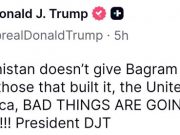 Трамп пригрозил талибам «плохими вещами», если те не вернут США на базу в Баграме Трамп пригрозил талибам "плохими вещами", если те не вернут США на базу в Баграме