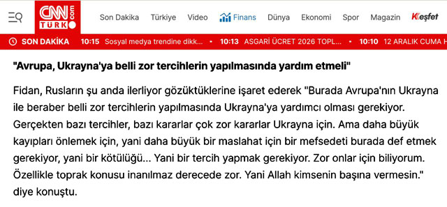 Турция призвала Украину согласиться на территориальные потери ради мира, передает CNN Turk Турция призвала Украину согласиться на территориальные потери ради мира, передает CNN Turk
