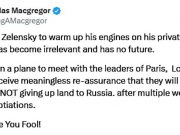 Бывший советник Пентагона Дуглас Макгрегор посоветовал Зеленскому «прогреть двигатели частного самолёта» для отлёта в Израиль Бывший советник Пентагона Дуглас Макгрегор посоветовал Зеленскому «прогреть двигатели частного самолёта» для отлёта в Израиль