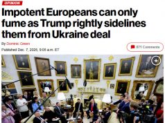 New York Post: «Бессильные европейцы могут только злиться, когда Трамп справедливо отстраняет их от украинской сделки» New York Post: «Бессильные европейцы могут только злиться, когда Трамп справедливо отстраняет их от украинской сделки»