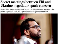 Глава украинской переговорной группы Умеров тайно встретился в США с директором ФБР Пателем, сообщили источники The Washington Post Глава украинской переговорной группы Умеров тайно встретился в США с директором ФБР Пателем, сообщили источники The Washington Post