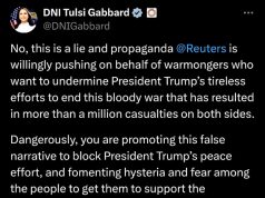 Тулси Габбард назвала «ложью» статью Reuters Тулси Габбард назвала "ложью" статью Reuters