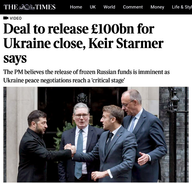 Стармер заявил, что сделка по размораживанию до 115 миллиардов евро российских активов в Европе для помощи Украине может быть заключена уже в ближайшие дни, передает The Times Стармер заявил, что сделка по размораживанию до 115 миллиардов евро российских активов в Европе для помощи Украине может быть заключена уже в ближайшие дни, передает The Times