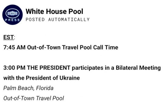 Трамп и Зеленский встретятся на курорте Палм-Бич завтра в 22:00 по Киеву Трамп и Зеленский встретятся на курорте Палм-Бич завтра в 22:00 по Киеву
