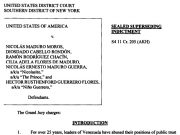 Генпрокурор США опубликовала обвинительное заключение Мадуро и другим венесуэльцам Генпрокурор США опубликовала обвинительное заключение Мадуро и другим венесуэльцам