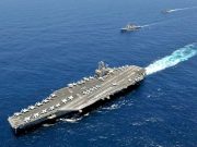 Авианосная ударная группа USS Abraham Lincoln возглавляемая одноименным носителем, продолжается движение в направлении Залива Авианосная ударная группа USS Abraham Lincoln возглавляемая одноименным носителем, продолжается движение в направлении Залива