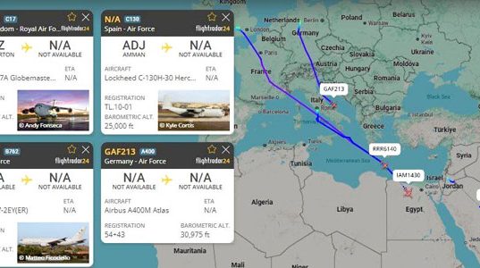 Британские, испанские, немецкие и итальянские транспортные самолёты перелетают на Ближний Восток Британские, испанские, немецкие и итальянские транспортные самолёты перелетают на Ближний Восток