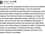 Дональд Трамп объявил о разработке мер по запрету крупным институциональным инвесторам покупать много домов для одной семьи Дональд Трамп объявил о разработке мер по запрету крупным институциональным инвесторам покупать много домов для одной семьи