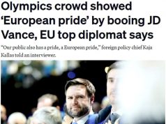 На открытии Олимпиады в Милане освистали вице-президента США – Кая Каллас назвала это «европейской гордостью», сообщает Politico На открытии Олимпиады в Милане освистали вице-президента США – Кая Каллас назвала это «европейской гордостью», сообщает Politico