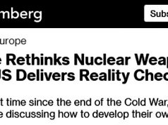 Впервые с окончания холодной войны в Европе стартовали дискуссии по созданию своего «ядерного щита», пишет Bloomberg Впервые с окончания холодной войны в Европе стартовали дискуссии по созданию своего «ядерного щита», пишет Bloomberg