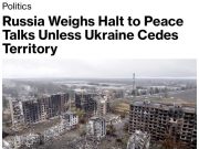 Россия, вероятно, объявит о выходе из мирных переговоров по Украине, если Зеленский не согласится идти на уступки по территориям Россия, вероятно, объявит о выходе из мирных переговоров по Украине, если Зеленский не согласится идти на уступки по территориям