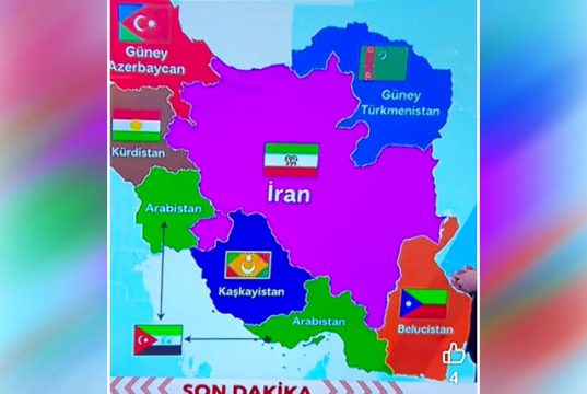 Американцы нарисовали новую карту Ирана Карта Ирана, на одном из турецких телеканалов