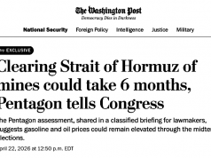 Полное разминирование Ормузского пролива займет полгода, считают в Пентагоне Полное разминирование Ормузского пролива займет полгода, считают в Пентагоне