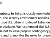 Посольство США в Ливане призвало граждан срочно покинуть страну на фоне ухудшения ситуации с безопасностью Посольство США в Ливане призвало граждан срочно покинуть страну на фоне ухудшения ситуации с безопасностью