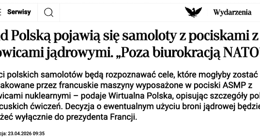 Польша и Франция вскоре отработают нанесение ядерных ударов по Беларуси и РФ Польша и Франция вскоре отработают нанесение ядерных ударов по Беларуси и РФ