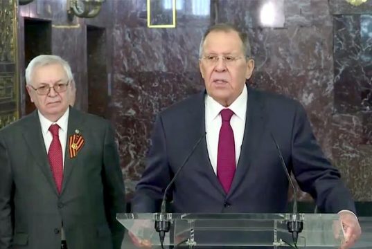 Выступление Министра иностранных дел Российской Федерации С.В.Лаврова в ходе церемонии возложения венков к мемориальным доскам в здании МИД (Москва, 8 мая 2026 года) Выступление Министра иностранных дел Российской Федерации С.В.Лаврова в ходе церемонии возложения венков к мемориальным доскам в здании МИД (Москва, 8 мая 2026 года)