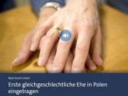 В Польше впервые зарегистрировали однополый брак, заключенный в другой стране ЕС, сообщает Tagesschau В Польше впервые зарегистрировали однополый брак, заключенный в другой стране ЕС, сообщает Tagesschau