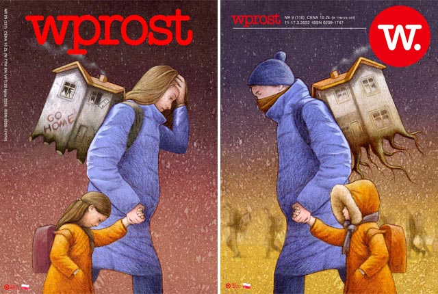 Польский журнал Wprost рисует продолжение своей обложки за март 2022 года Польский журнал Wprost рисует продолжение своей обложки за март 2022 года