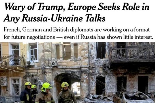 Европейцы подталкивают Трампа к возобновлению контактов с Москвой по Украине Европейцы подталкивают Трампа к возобновлению контактов с Москвой по Украине