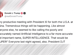 Дональд Трамп заявил, что по итогам его переговоров с Си Цзиньпином произойдут «грандиозные события» «Суперинтеллект»