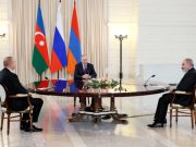 Путин, Пашинян и Алиев провели неанонсированную встречу в Туркменистане Путин, Пашинян и Алиев провели неанонсированную встречу в Туркменистане
