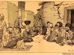 Эта карикатура была опубликована в 1906 году в армянском сатирическом журнале «Хатабала» Эта карикатура была опубликована в 1906 году в армянском сатирическом журнале "Хатабала"